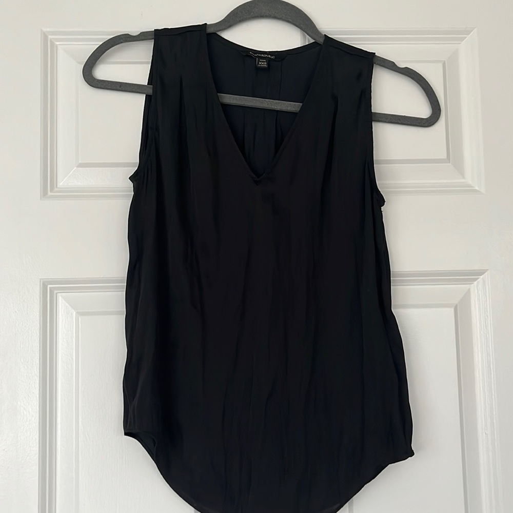 Black sleeveless blouse